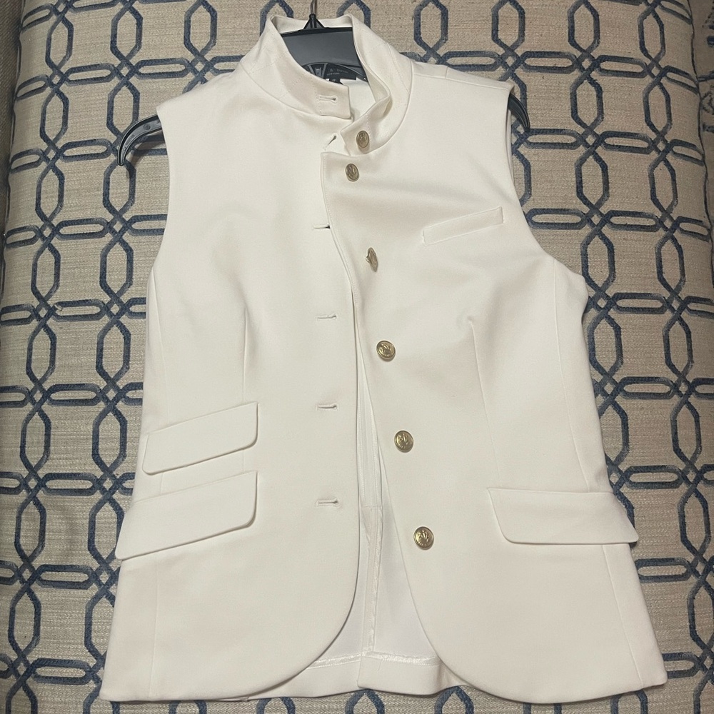Rag & Bone White Vest with Gold Buttons